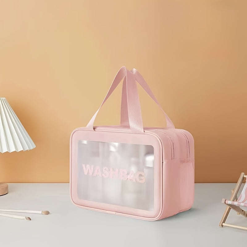 Chic PU waterproof makeup bag large capacity but Ryan's dry and wet separation