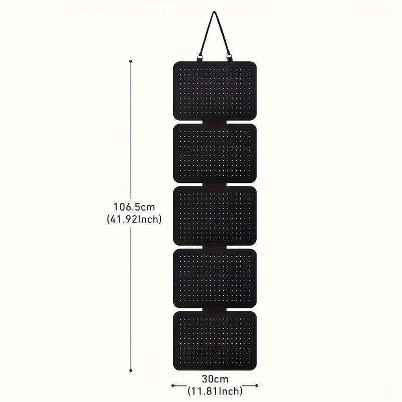 1pc Elegant Black Felt Jewelry Storage Box 5-Layer Hanging Storage Large Capacity