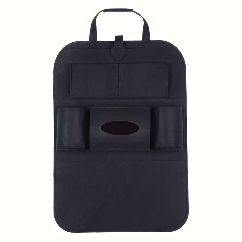Universal Black Felt Car Seat Back Storage Bag - Travel Accessories - Multi-Pocket Car Accessory Hol