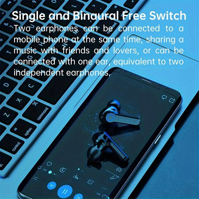 Wireless earbuds sports earphones with emergency charging box LED power display