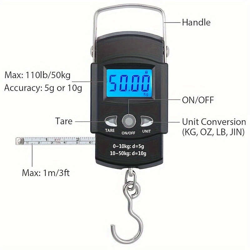1 Piece Portable Electronic Luggage Scale Home Travel Luggage Scale Digital Handheld Luggage Hangi