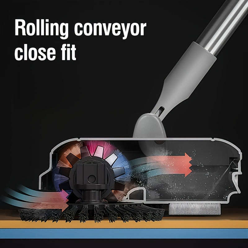 3-In-1 Manual Push Broom - Multi-Function Cleaning Tool With Sweeping And Mopping Functions - Spiral