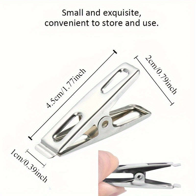 20 Pack Heavy Duty Stainless Steel Clothespins Windproof Laundry Drying Clips