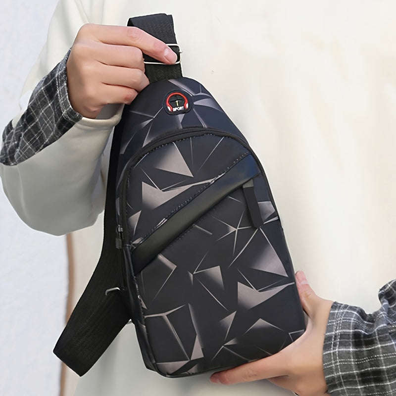 1 piece Men's fashion camouflage messenger bag nylon cloth casual bag commuting zipper chest gossip