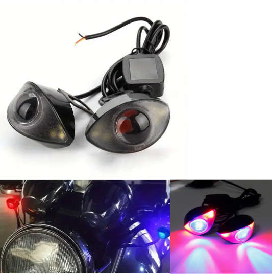 2pcs 12V Red Blue Mini Driving Light LED Eagle Eye Lights with Controller Daytime Running Light