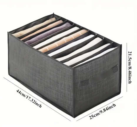 1pc Light Grey Fabric Clothes Storage Bag with Handle Minimalist Wardrobe Organizer Container Lightw