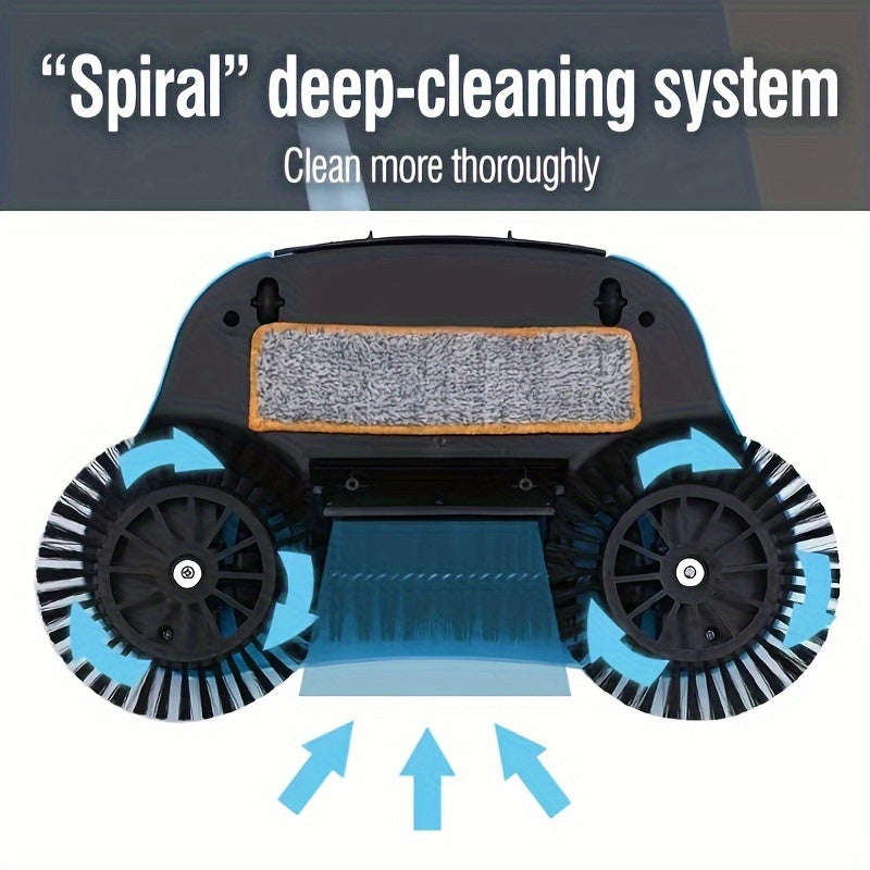 3-In-1 Manual Push Broom - Multi-Function Cleaning Tool With Sweeping And Mopping Functions - Spiral