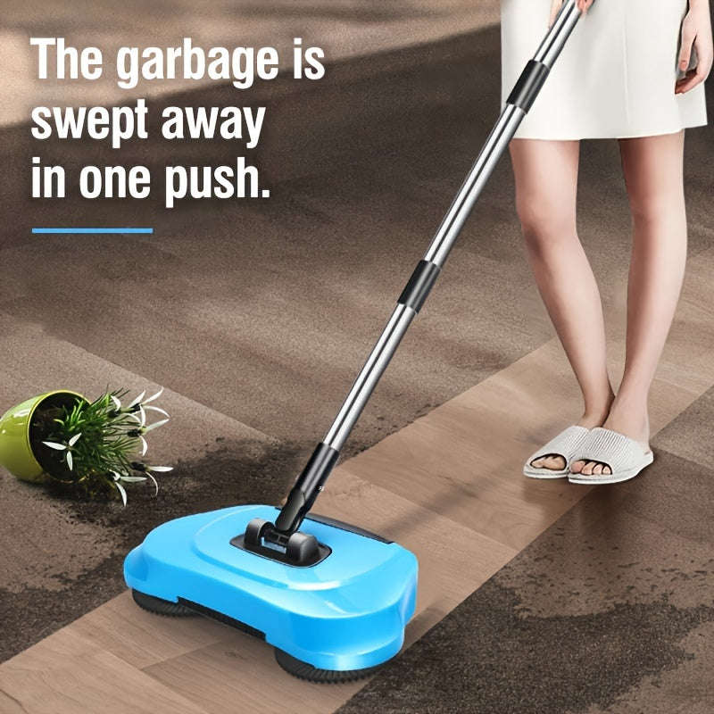 3-In-1 Manual Push Broom - Multi-Function Cleaning Tool With Sweeping And Mopping Functions - Spiral