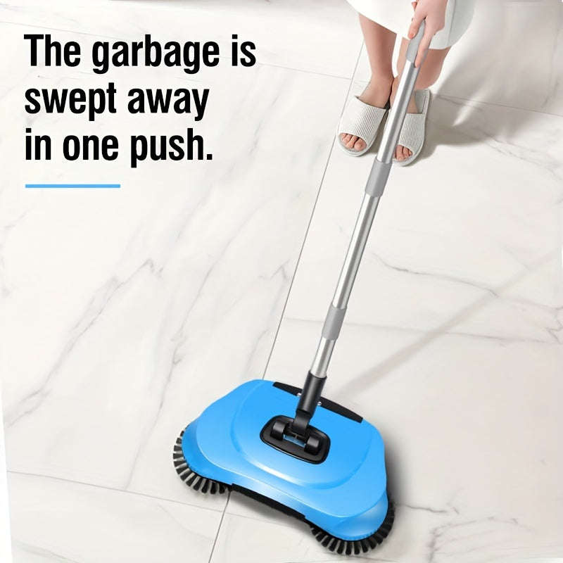 3-In-1 Manual Push Broom - Multi-Function Cleaning Tool With Sweeping And Mopping Functions - Spiral
