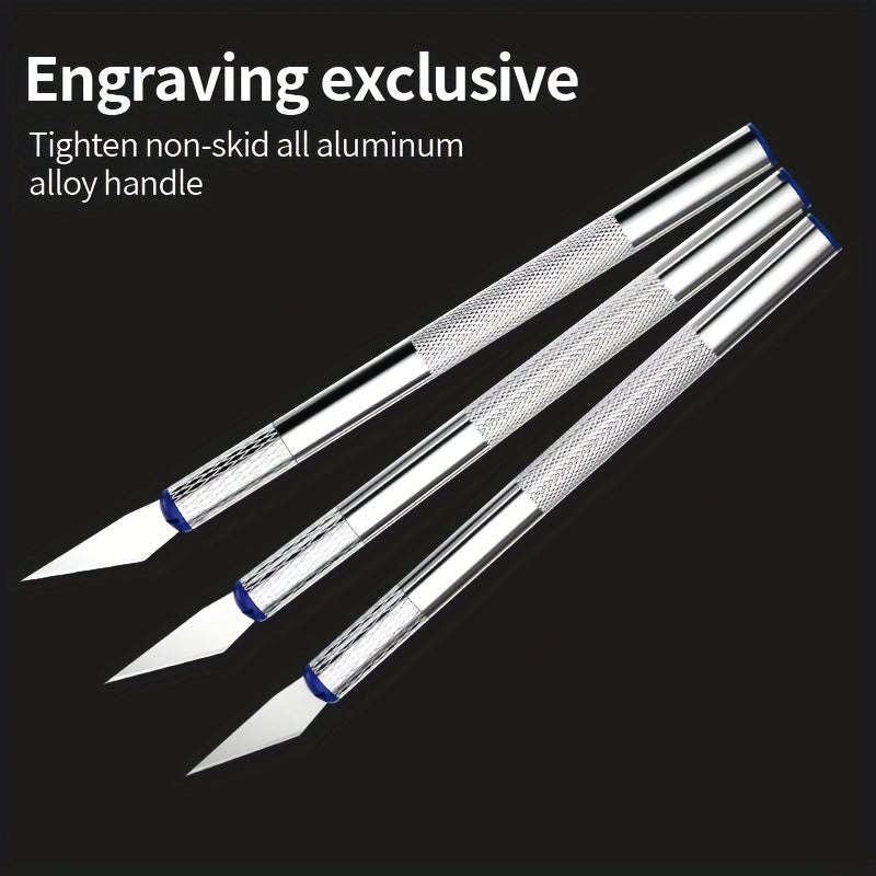 13pcs Metal Carving Knife Pen Art Seal Cutting Manual Combination Paper Cuttings Non-Slip Gadget DIY