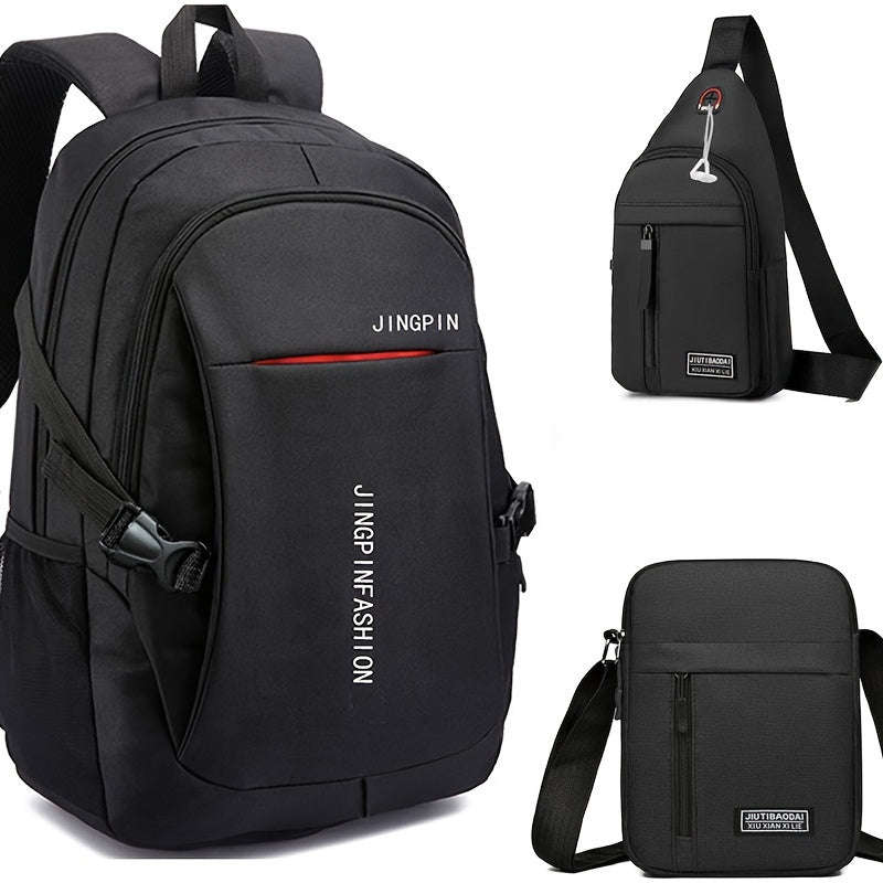 3 Small Men's New Nylon Leisure Bag Large Capacity Travel Computer Backpack Waterproof Weight Loss B