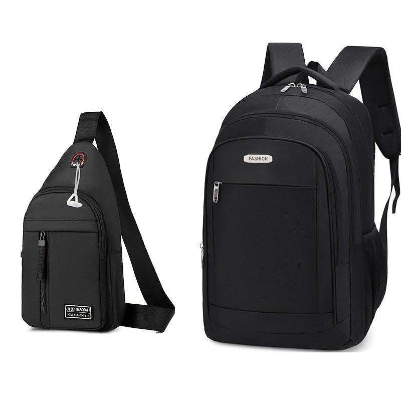 3pcs Student Trendy Large Capacity Backpacks Suitable For Junior And Senior High School Campus Leisu