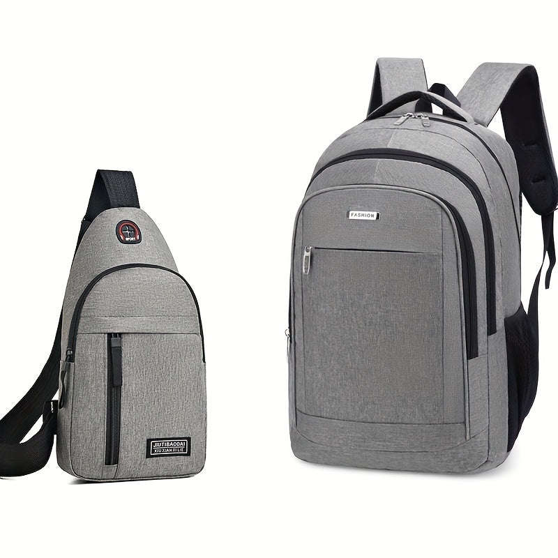 3pcs Student Trendy Large Capacity Backpacks Suitable For Junior And Senior High School Campus Leisu