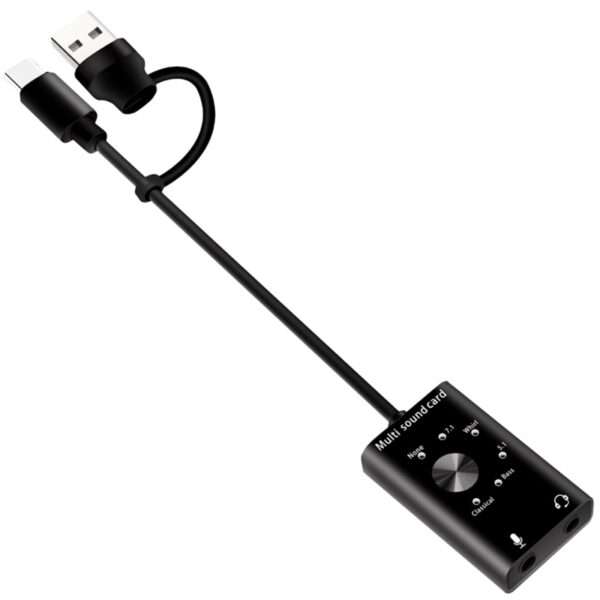 2 in 1 USB Type C Multi-Sound Card