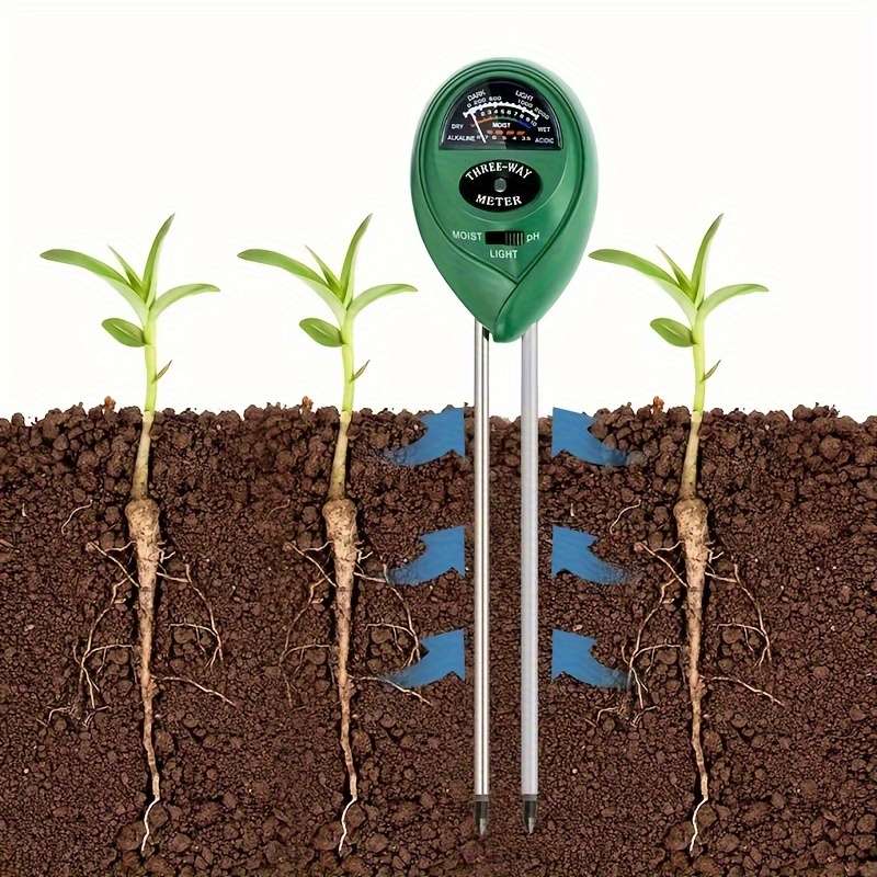 1-Piece Portable 3-In-1 Ph Meter Soil Tester For Testing Soil/Flowers/Lawn/Vegetables