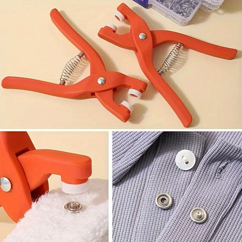 50 Sets Snap Button Kit With Manual Pressure Pliers And 50 Snap Buttons And 1 Transparent Box