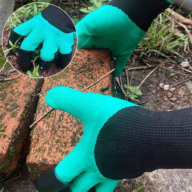 Waterproof Garden Gloves With Claws For Digging And Planting 1 Pair Puncture-Resistant Latex Gard