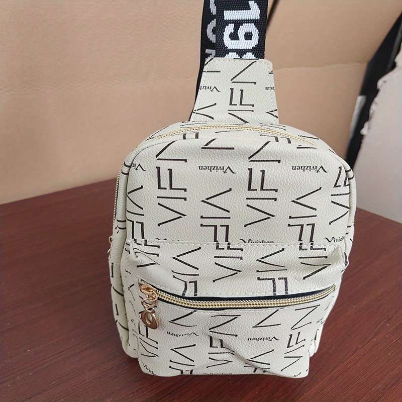 Fashionable And Casual Printed Waist Bag Spacious Chest Bag With Adjustable Shoulder Strap