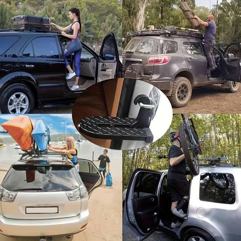 1 Piece Foldable Door Roof Rack - Quick Folding Design With Safety Grip And Emergency Glass Breaker