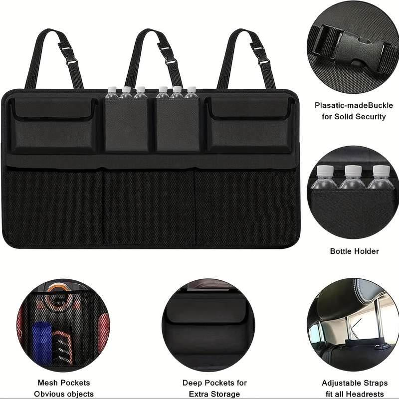 Spacious Oxford Cloth Car Trunk Storage Bag - Durable Hanging Bag For Organized Car Storage - Easy A