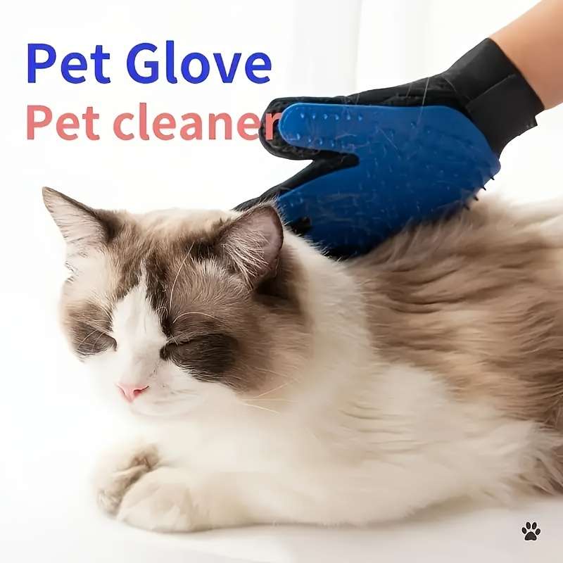 1pc Gentle Pet Grooming Glove Soft Hair Removal Brush For Dogs And Cats Easy To Clean Enhanced F