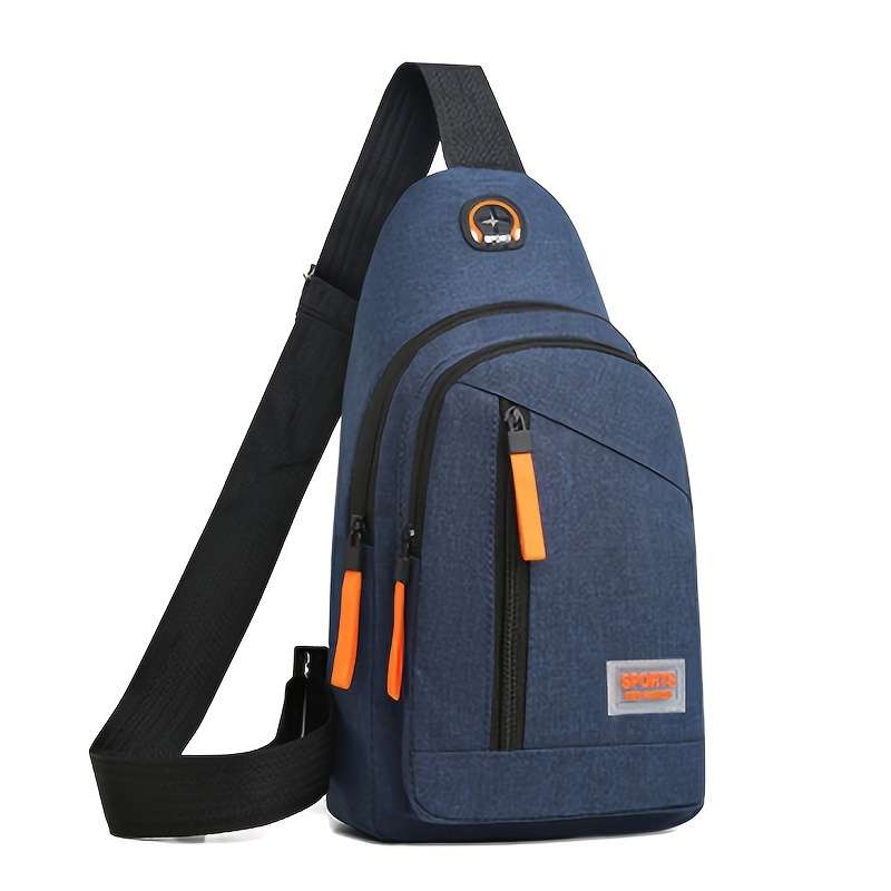 Stylish Black Oxford Canvas Crossbody Bag With Adjustable Shoulder Strap And Zip Closure - Perfect F