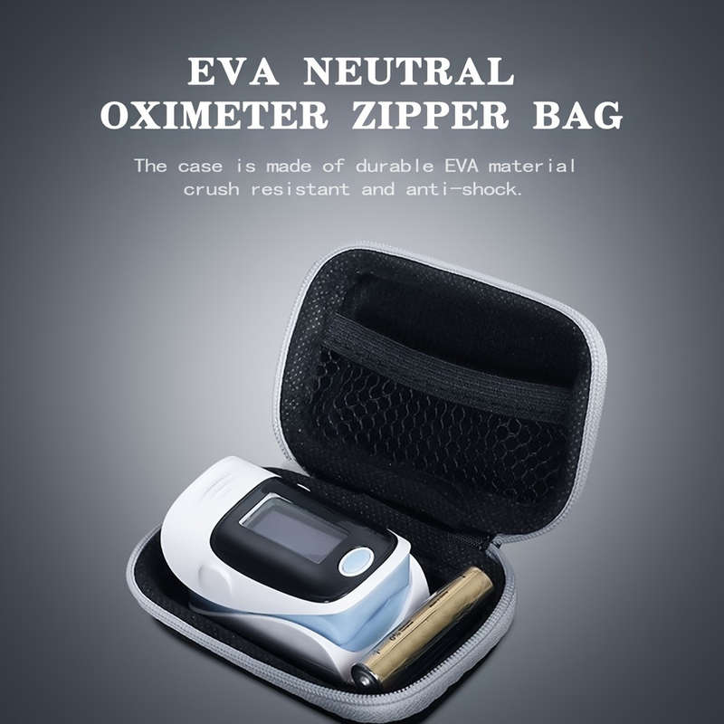 Durable Fingertip Pulse Oximeter Case With Secure Zipper - Portable Protective Blood Oxygen Saturati