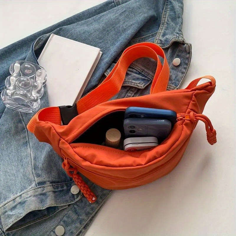 Women's Nylon Chest Bag Casual Crossbody Shoulder Bag With Adjustable Strap