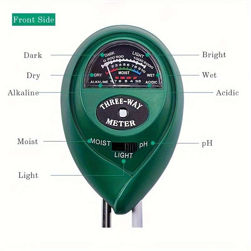 1-Piece Portable 3-In-1 Ph Meter Soil Tester For Testing Soil/Flowers/Lawn/Vegetables