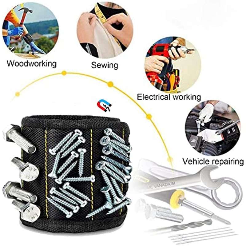 1 Piece Strong Magnetic Tool Wrist Strap Extra Strong Neodymium Magnets Hold Nails Screws