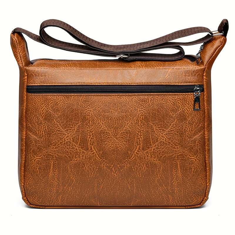 Fashion Men's Chest Bag Casual Faux Leather Crossbody Bag With Adjustable Shoulder Strap