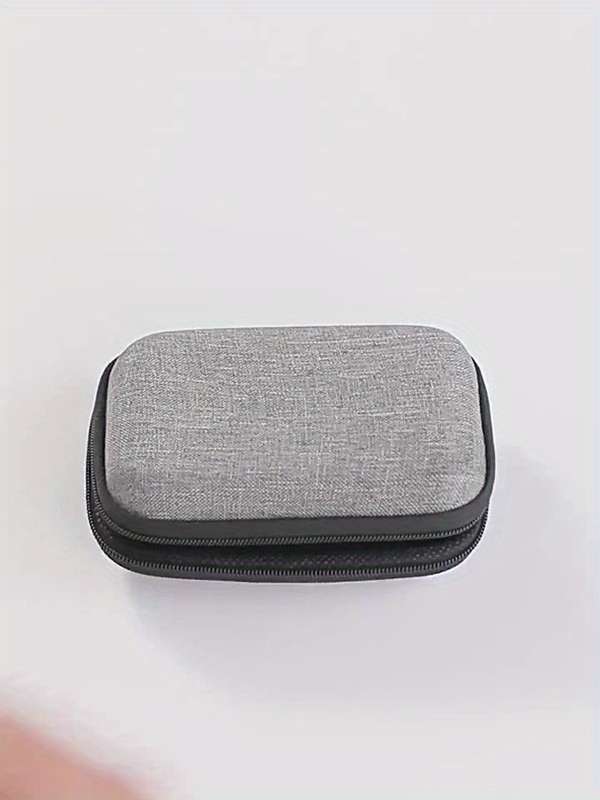1 Piece Charger Data Cable Storage Bag Portable Earphone Usb Storage Box Solid Color Charger Powe