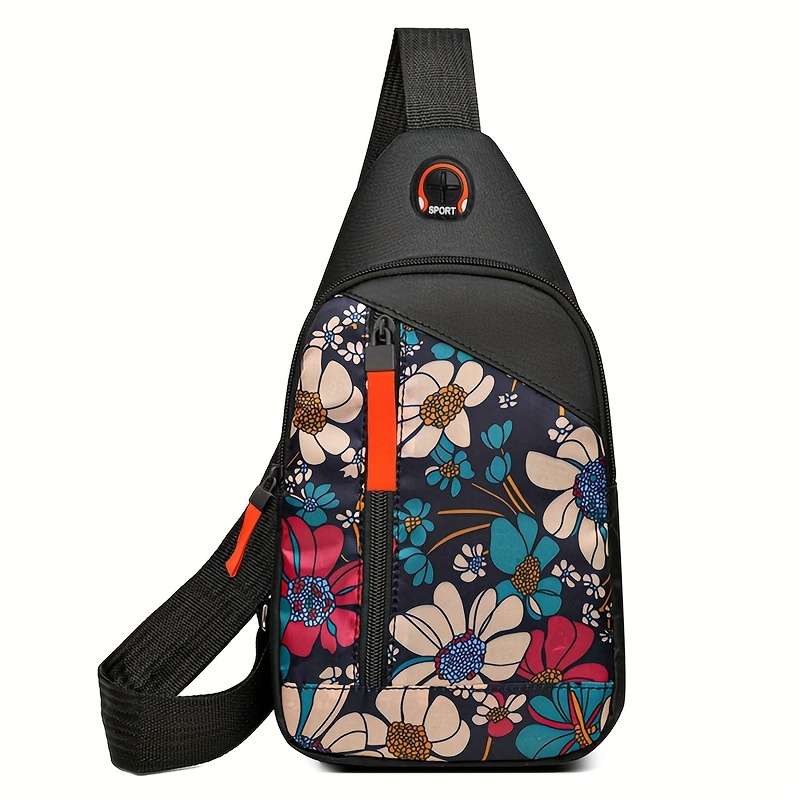Ethnic Style Casual Chest Bag Nylon Lightweight Bag Portable Trendy Versatile Shoulder Bag