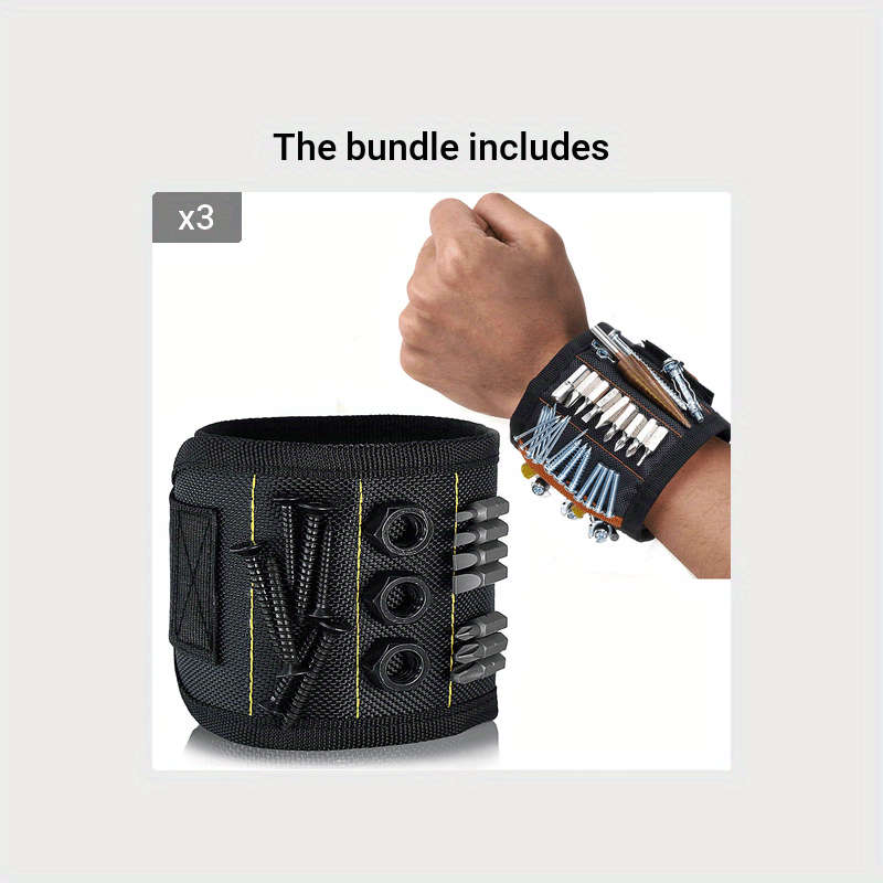 1 Piece Strong Magnetic Tool Wrist Strap Extra Strong Neodymium Magnets Hold Nails Screws