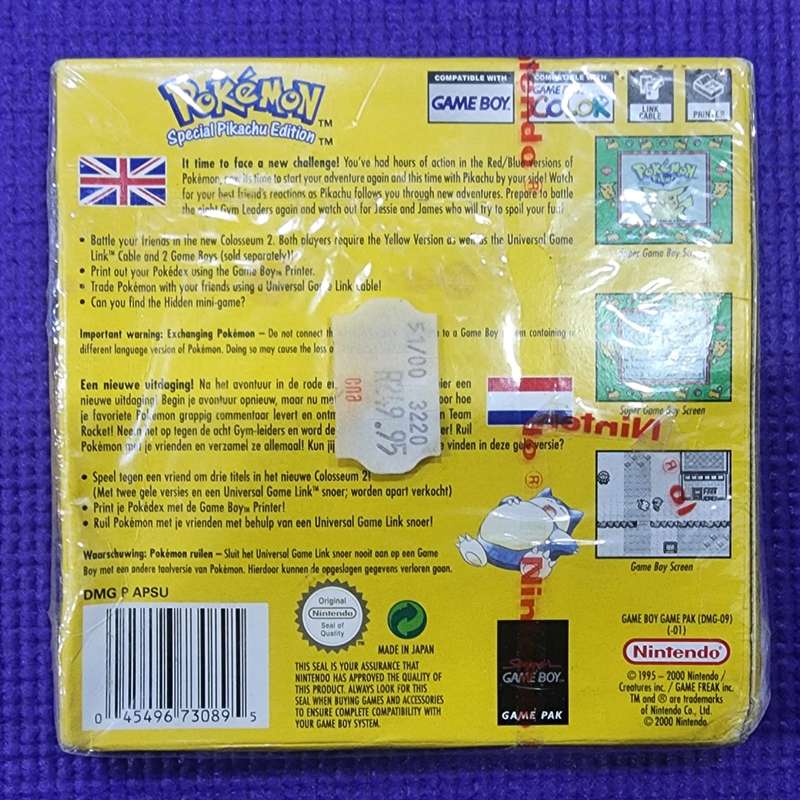 Pokémon Yellow Version Special Pikachu Edition (Nintendo Game Boy, 1999) - Sealed Unopened Original