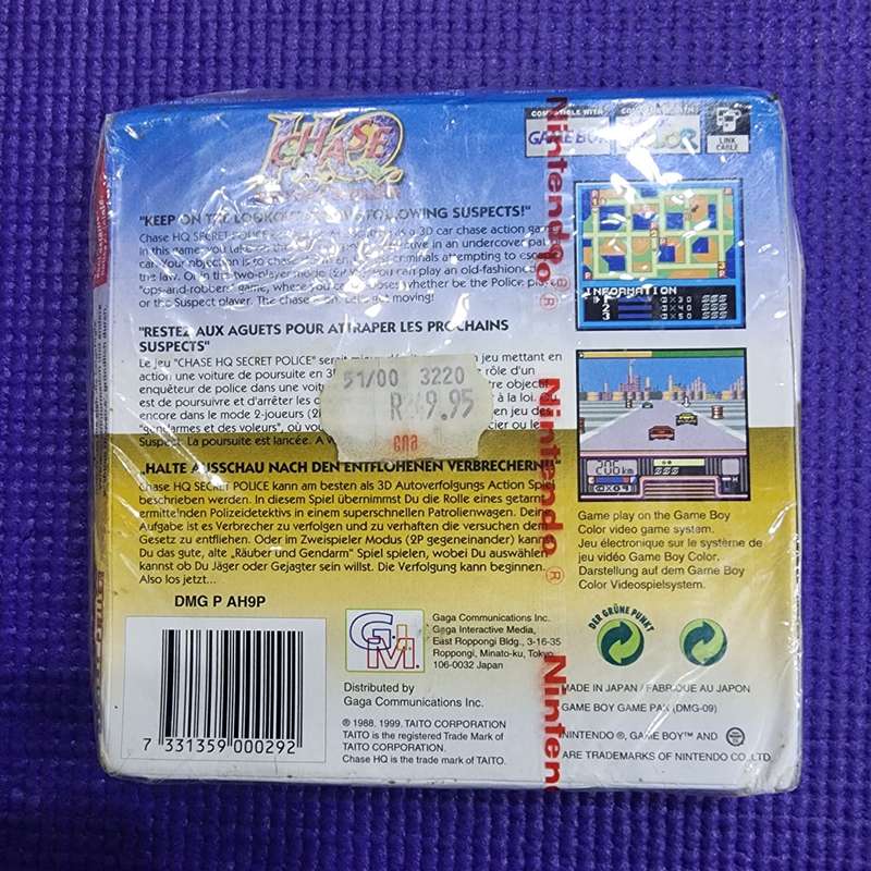 GBC Chase H.Q. Secret Police, New & Nintendo Factory Sealed - Never Opened