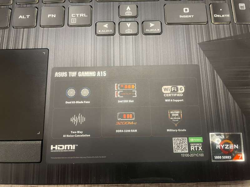 Asus TUF Gaming Laptop Ryzen 7 RTX3060