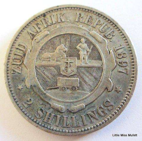 An 1897 ZAR Kruger 2 Shilling ---Silver ,925