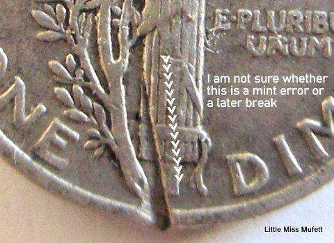A 1941 USA Mercury Dime --Note defect  ,900 silver 2,5 gram