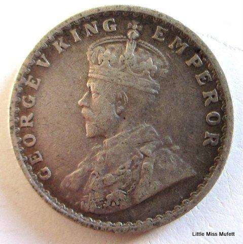 British India 1919 half Rupee-- CompositionSilver (.917) Weight5.83 g
