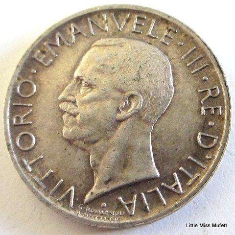 A 1930 Italain Silver 5 Lire---Composition Silver (.835) Weight -5 g