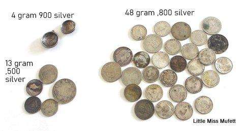 A lot of scrap silver coins mostly Union of South Africa--Total 65 Gram