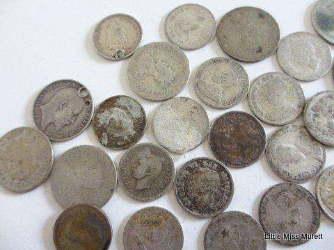 A lot of scrap silver coins mostly Union of South Africa--Total 65 Gram
