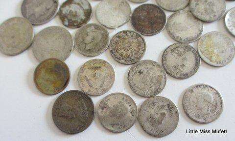A lot of scrap silver coins mostly Union of South Africa--Total 65 Gram