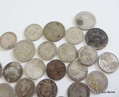 A lot of scrap silver coins mostly Union of South Africa--Total 65 Gram