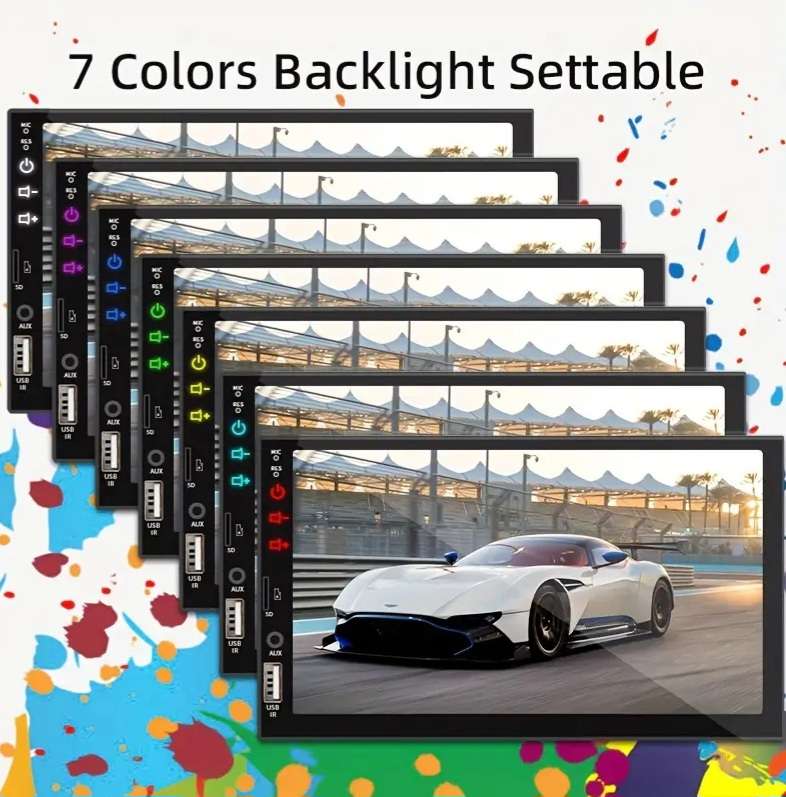 7 Inch HD Touch Screen Car Multimedia Player, Single DIN, Wired CarPlay & Android Auto
