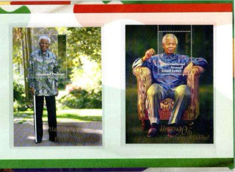 2008-8-14 Hard Cover Presentation Folder: Happy 90th Birthday, Madiba -  **Hawid gum to front**