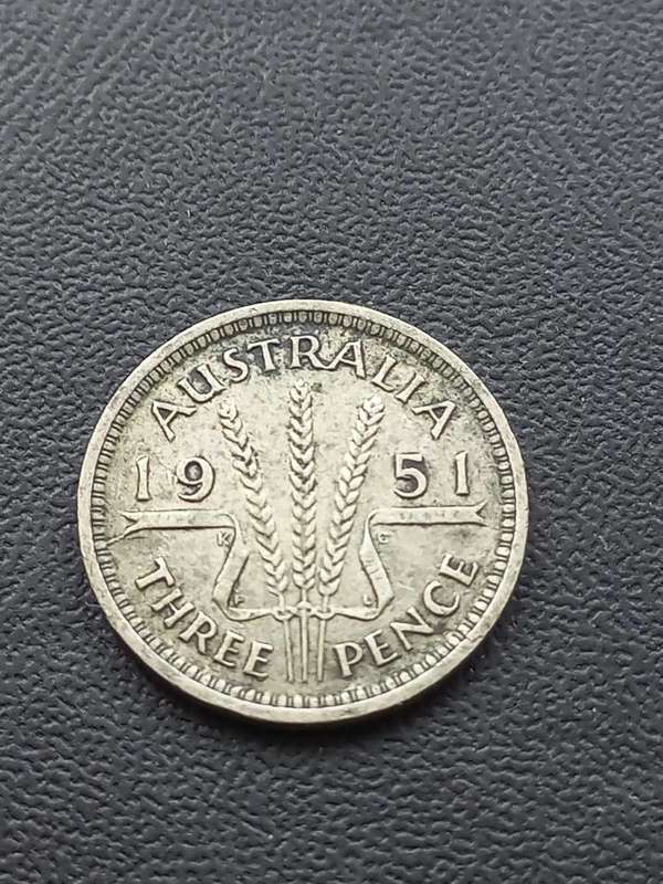 1951 Australia Threepence .500 Silver