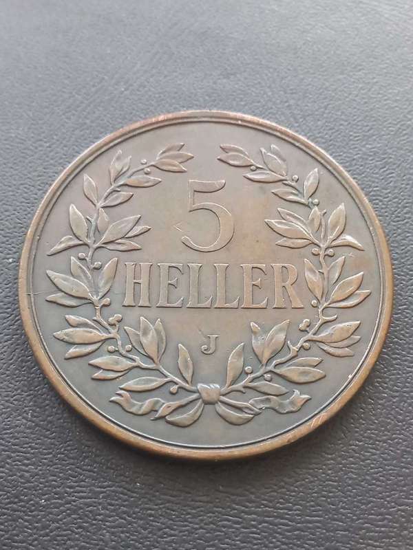1909j German East Africa 5 Heller. **Very rare**