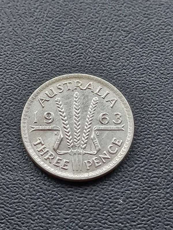 1963 Australia Threepence .500 Silver